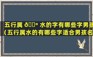 五行属 🐺 水的字有哪些字男孩（五行属水的有哪些字适合男孩名用）